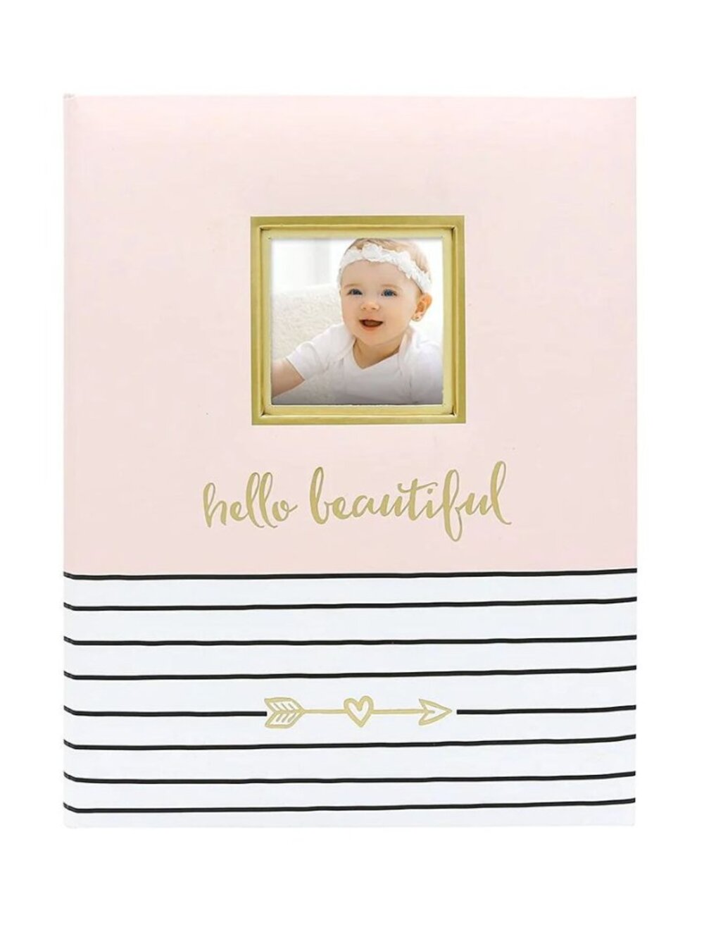 Pearhead Baby Memory Book With Photo Insert & Family Tree Pages Pink & White Str